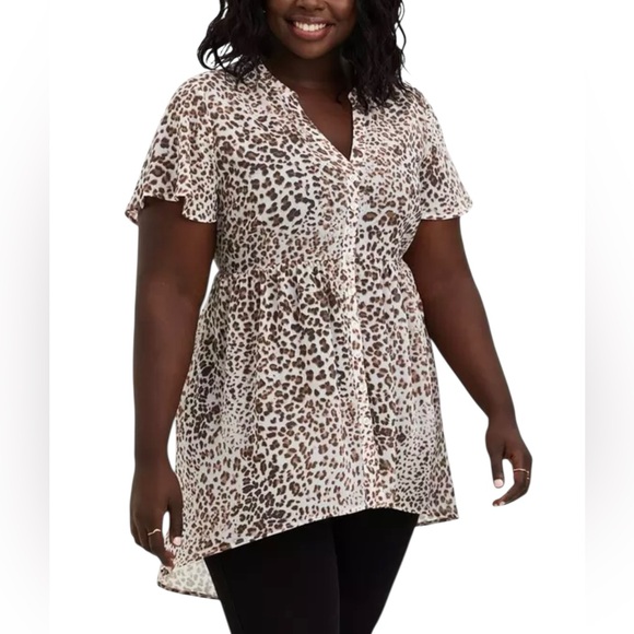 torrid Tops - NEW Torrid Lexie Babydoll Cheetah Tunic